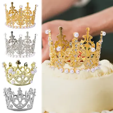 Mini Gold Crown Princess Topper Crystal Pearl Tiara Hair Valentine's Day  Gift