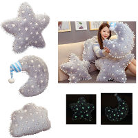 Cloud Plush Moon Stars Pillow Night Shines Sofa Cushion Decoration Room Office