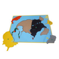 Montessori - แผ่นต่อภาพแผนที่อเมริกาเหนือ (Puzzle  Map : North  America)