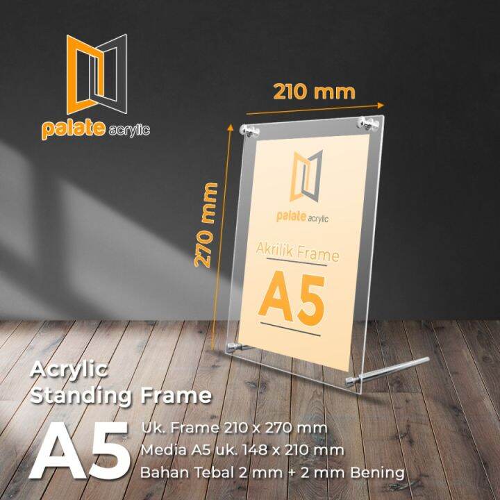 AKRILIK FRAME / BINGKAI / DISPLAY MEJA / ACRYLIC STANDING FRAME A5
