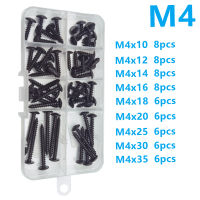 M3 M4 M5 Fasteners Screws Set Steel with Black Phillips Truss Head Cross Recessed Self Tapping Screws for Furniture Hardware DIY