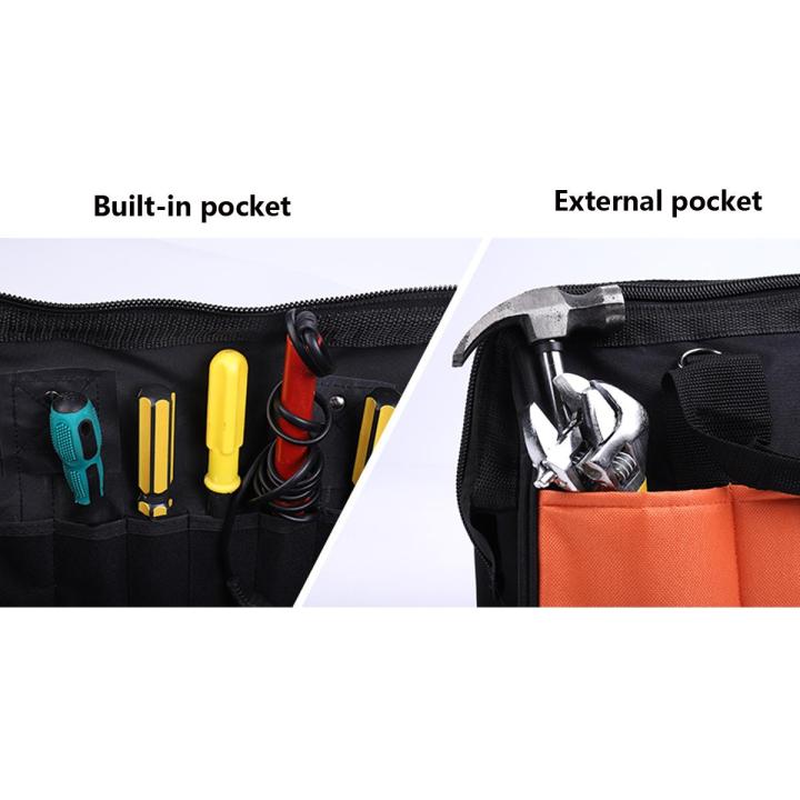 กระเป๋าเครื่องมือช่างฮาร์ดแวร์ผ้าออกฟอร์ดหนากระเป๋าเป้สะพายหลังกระเป๋าจัดระเบียบ-ขนาดเล็ก-14นิ้ว