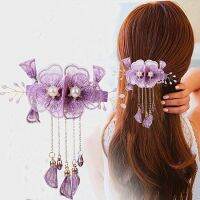 [COD] Tassel embroidery hair clip horizontal spring top and Korean temperament flower fabric accessories adult pendant