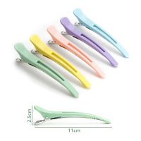 6Pcs Professional Hairdressing Salon Hairpins พลาสติก Single Prong DIY Alligator Hair Clip Hair Care Styling เครื่องมือ