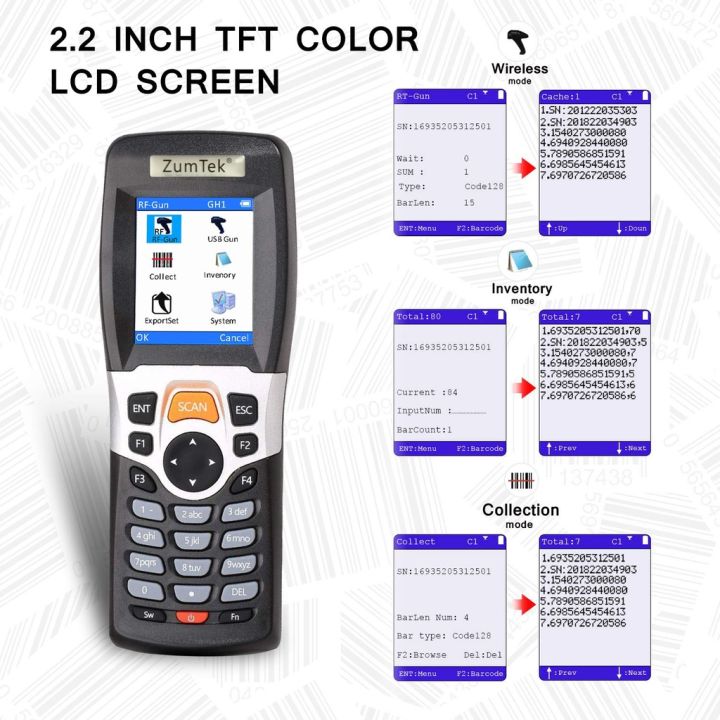 bkgroup-warehouse-wireless-barcode-scanner-1d-warehouse-inventory-counter-collector-data-terminal-pdt-เครื่องอ่านบาร์โค้ดไร้สาย-แบบพกพา