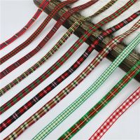 5yards/Lot 10mm Polyester Plaid Ribbon Christmas Ribbon For Handmade Bow Christmas Decorations DIY Gift Wrapping Gift Wrapping  Bags