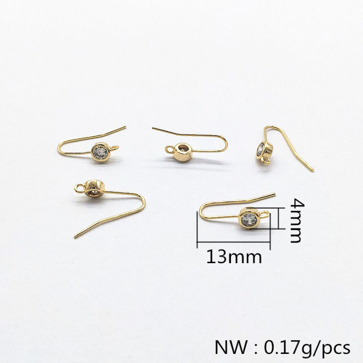 new-arrival13x4mm50pcs-cubic-zirconiareal-gold-plated-ear-hooks-for-hand-made-earrings-diy-parts-jewelry-findings-amp-components