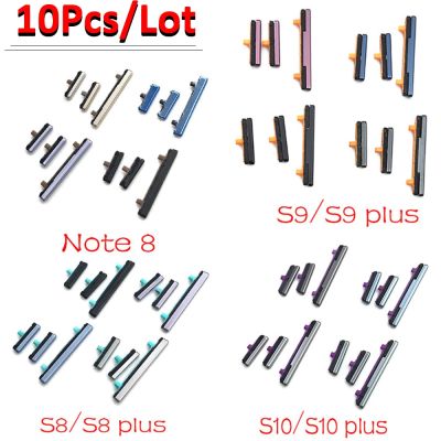 10Pcs / Lot ปุ่มปรับระดับเสียงด้านข้างใหม่ + เปิด / ปิด Buttton Key Set อะไหล่สําหรับ Samsung Galaxy Note 8 S8 S9 S10 Plus