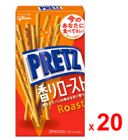 GLICO PRETZ บิสกิต กูลิโกะ เพรทซ์ รสโรสต์ ผลิตในประเทศญี่ปุ่น ชุดละ 20 กล่อง กล่องละ 62 กรัม / GLICO PRETZ Roast Biscuit Stick - Made in Japan - Set of 20 Boxes - 20 x 62 G.