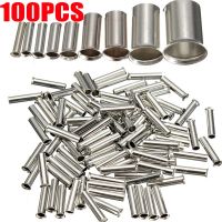 100Pcs/set 0.5mm2-6.0mm2 Tin-coated Copper Uninsulated Terminal Bootlace Ferrules Cord End Electrical Cable Crimp Terminals