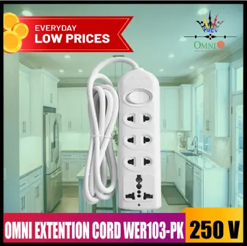 Extension Cord Set with Universal Outlet & Switch 10A - WER-103-PK – Omni  Philippines Online Store