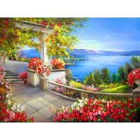 Landscape Town Seaside DIY Embroidery Cross Stitch 11CT Kits Craft Needlework Set Printed Canvas Cotton Thread Wholesale