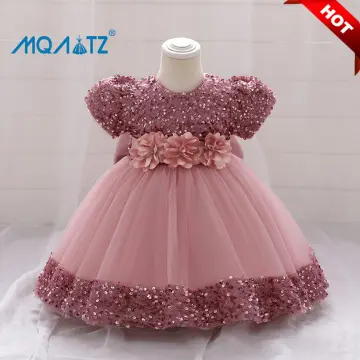 Baby Girls Birthday Dress For 1 2 Year Newborn Baptism Pink Clothes Toddler  Kid One Shoulder Elegant Christening Party Tutu Gown | Unilovers