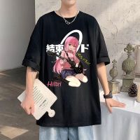 Anime Bocchi The Rock Meme T Shirt Cute Hitori Gotoh Kessoku Band Graphic Tshirt Men Kawaii Oversized 100% Cotton T-Shirts