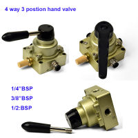 GOGO 4 Way 3ตำแหน่งนิวเมติก Air Hand Switch วาล์ว HV-020304 HV400-04พอร์ต14 38 12 "BSP คู่มือดำเนินการควบคุมวาล์ว