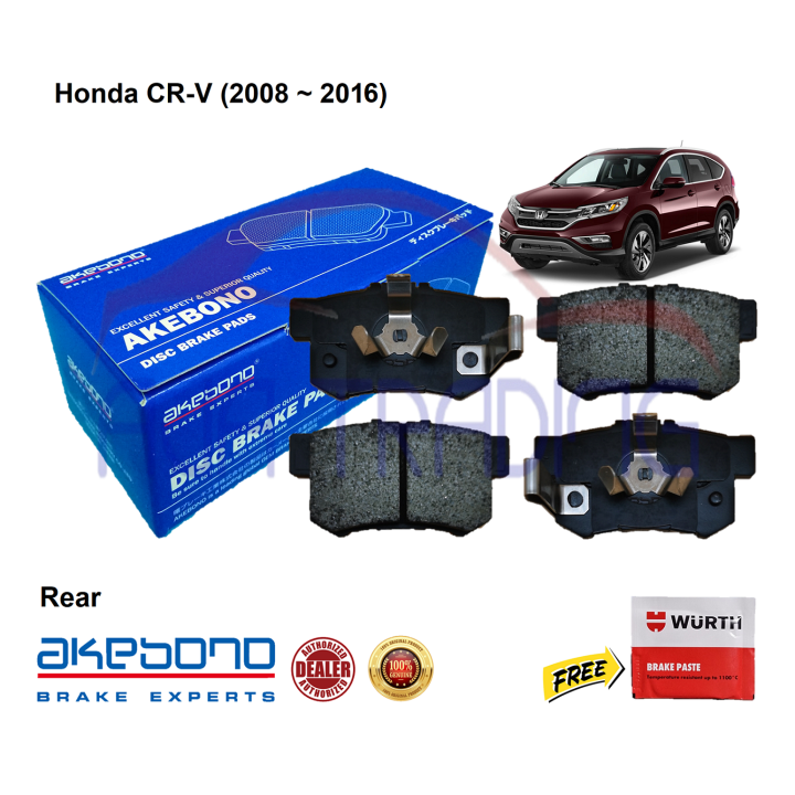 Genuine Akebono Rear Brake Pads for Honda CR-V (2008 ~ 2016) with free