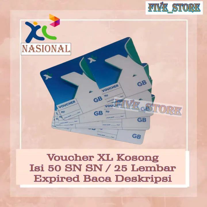 Grosir 50 SN / 25 Lembar Voucher XL kosong | Lazada Indonesia