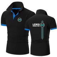 ❇✸ F1 driver Lewis Hamilton digital 44 Printed Summer Casual Polo Shirt Men 39;s Comfortable Short Sleeve Turn Down Collar Top