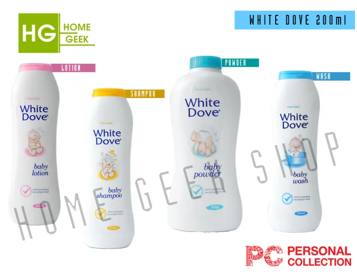 WHITE DOVE Baby Powder, Shampoo, Wash, Lotion 200ml - PERSONAL ...