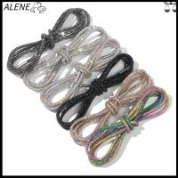 ALENE 1PC หรูหรา อุปกรณ์เสริม สายรัด เชือกรองเท้าประดับเพชร รองเท้าผ้าใบผูกเชือก เชือกผูกรองเท้าพลอยเทียม สายสว่าง