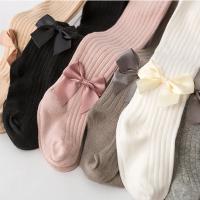 ﹍ 0-10 Yrs Children Spring Autumn Winter Bowknot Tights Cotton Baby Girls Pantyhose Kids Knitted Collant Tights For Baby Girls