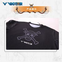 VICTOR Victory T-OP2เสื้อยืดแขนสั้นหนึ่งชิ้นเครื่องแบบแบดมินตันระบายอากาศได้ดีแห้งเร็ว