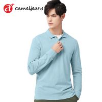 Cameljeans เสื้อโปโล แขนยาว ผ้าฝ้ายแท้ สําหรับผู้ชาย