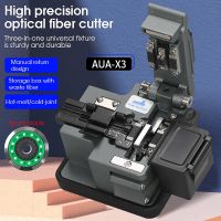 ♣ High Precision AUA X3 Fiber Cleaver FTTH Cable Fiber Optic Cutting Knife Tools Cutter Three in one clamp slot 24 Surface Blade