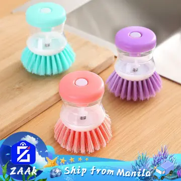 Dish Washing Kitchen Scrub Brush Kitchen Scrubber Storage Stand Set With  Soap Dispenser Lazy Palm Scrubber