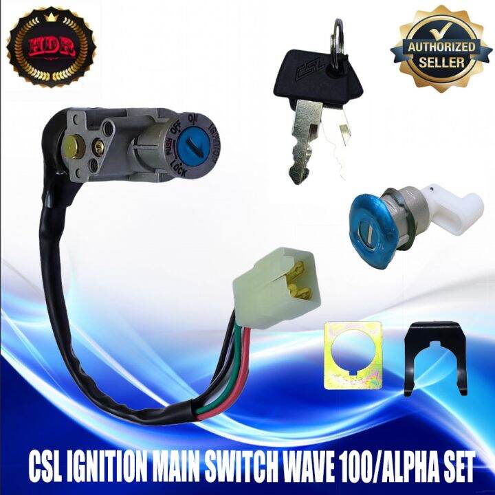 CSL Antitheft Ignition Switch Seat Lock Set for HONDA WAVE 100ALPHA Motorcycle Japan Quality
