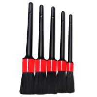 Car Exterior Interior Detail Brush 5PCS Boar Hair Bristles Brush for Car Cleaning Auto Detail Tools Dashboard Cleaning Brush