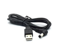 90 Right Angled USB to 5.5 mm/2.1 mm 5 Volt DC Barrel Jack Charger DC 5.5x2.1 Power Cable 1m 3ft Type interface converter