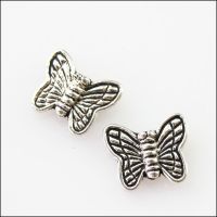 70Pcs Tibetan Silver Animal Butterfly Spacer Beads Charms 8.5x10mm