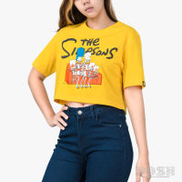 DOSH WOMENS CROPPED T-SHIRTS THE SIMPSONS เสื้อยืดทรงครอป ผู้หญิง FSIWT1005-YE