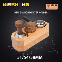 515358mm Coffee Filter Tamper Holder Walnut Wood Espresso Distributor Mat Stand Support Base Rack Cafe Maker Coffee Accessorie