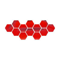 ruyifang 12pcs hexagon VINYL Home Decor สติ๊กเกอร์ติดผนังรูปลอก DIY Removable 3D Mirror