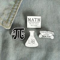 【YF】 Science Metal and Chemistry Math Brooches Letters Badges for Teacher Students π Enamel Pin