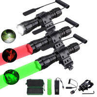 【การจัดส่งในประเทศไทย】T6 ไฟฉาย ไฟฉายแรงสูง Tactical Flashlight ไฟฉายยุทธวิธี 16000 ลูเมนพร้อมคลิปยึดไฟฉาย + 18650 แบตเตอรี่แบบชาร์จได้ + สวิตช์รีโมท สวิตช์ไฟล่าสัตว์กลางแจ้ง