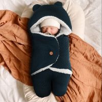 Baby Sleeping Bag Thicken Winter Newborns Envelope Knitted Infant Sacks Stroller Swaddle Footmuff Toddler Slaapzak Kid Sleepsack