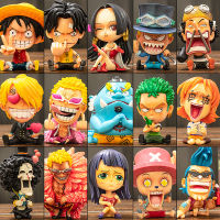 อะนิเมะ One P Iece ของเล่นรูป Kawaii ลูฟี่ Ace Sabo ตุ๊กตาเครื่องประดับรูปแบบน่ารักการ์ตูน Zoro Sanji รูปการกระทำมังงะรอบของขวัญ