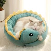 Round Dinosaur Design Small Dog Bed for Cats,Dino Nest Puppy Mat,Soft Cat Nest Warm Kitten Sleep Mats,Small Sleeping Pad