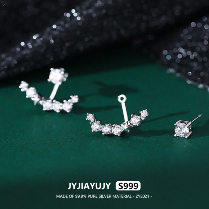 jyjiayujy-100-ต่างหู-s999เงินแท้20มม-เพทายสีขาวสองชั้นดีไซน์คุณภาพสูงแฟชั่นแพ้ง่ายของขวัญใช้ในชีวิตประจำวัน-zye021