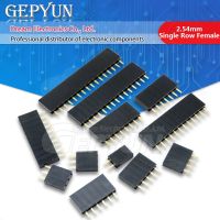 10pcs Single Row Female 2.54mm 2~40P PCB socket Board Pin Header Connector Strip Pinheader 2/3/4/6/10/12/16/20/40Pin For Arduino WATTY Electronics