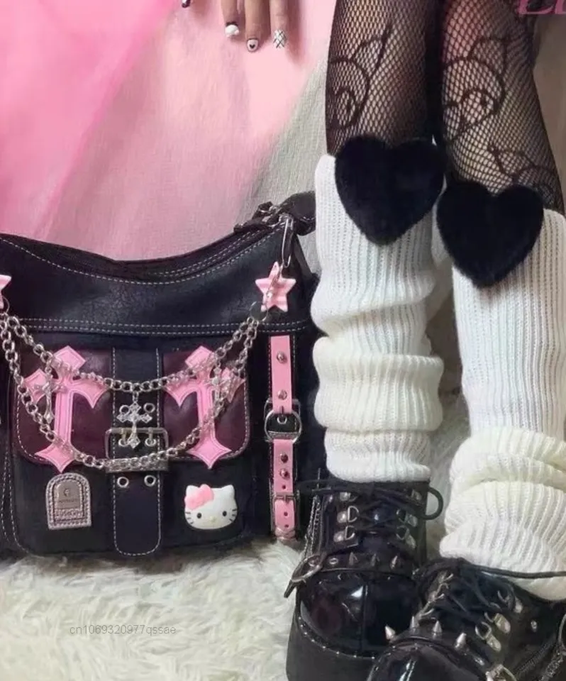 Hello Kitty Sanrio Gothic Girl Retro Women Crossbody Bag Hot Girls
