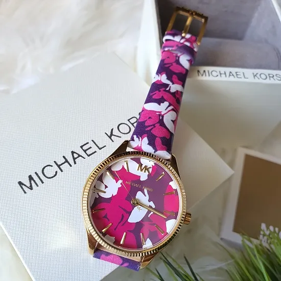 Authentic MICHAEL KORS Lexington Pink Camo Butterfly Leather Strap MK2810  Women's Watch 36mm with 1 Year Warranty For Mechanism | Lazada PH