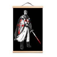 1ชิ้น Vintage Knights Templar โปสเตอร์ Wall Art Decor-ยุคกลาง Crusader นักรบ WallCanvas ผ้าใบงานศิลปะไม้ Scroll ภาพวาด