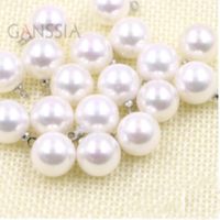 【cw】 10pcs/lot Size:10mmDelicate Ivory White Circular Resin Pearl Silver Shank Button forClothing Decorative/FashionEarrings(SS 2290) 【hot】