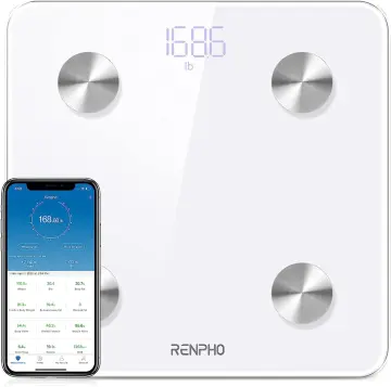 RENPHO Rechargeable Smart Scale Digital Weight and Body Fat USB Weight BMI  Scale, Body Composition Monitor with Smartphone App sync with Bluetooth,  396 lbs