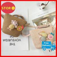 SALE Kid straw bag กระเป๋าเด็กลายหมู กระเป๋ากระจูด งานโอท้อป OTOP เกรดพรีเมี่ยม ขึ้นห้าง ส่งออก ทรงสวย สไตล์ญี่ปุ่น เกาหลี by abigonebag