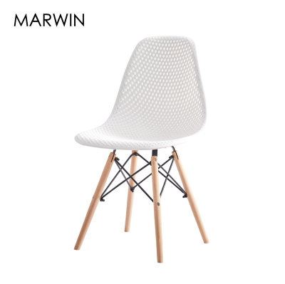 เก้าอี้ รุ่น Marwin (MSA 051) เก้าอี้คาเฟ่ สไตล์โมเดิร์น เก้าอี้มินิมอล เก้าอี้พลาสติก PP ขาไม้บีช เก้าอี้กินข้าว FANCYHOUSE